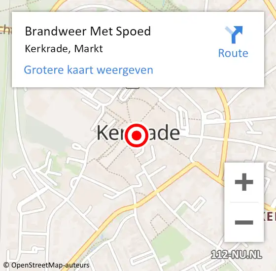 Locatie op kaart van de 112 melding: Brandweer Met Spoed Naar Kerkrade, Markt op 17 februari 2022 07:24