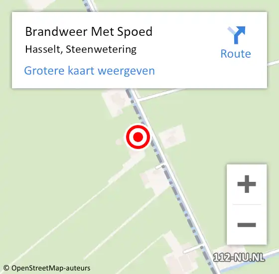 Locatie op kaart van de 112 melding: Brandweer Met Spoed Naar Hasselt, Steenwetering op 17 februari 2022 07:30