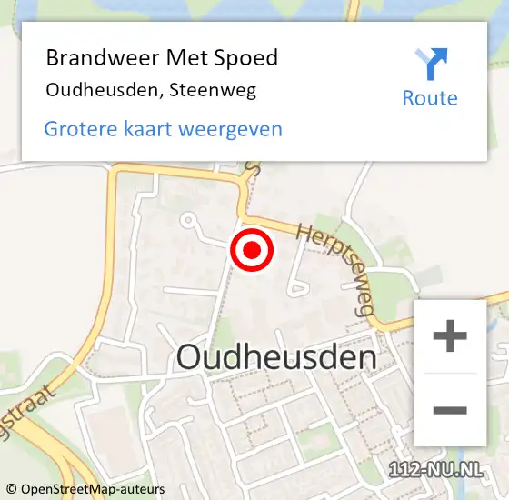 Locatie op kaart van de 112 melding: Brandweer Met Spoed Naar Oudheusden, Steenweg op 17 februari 2022 07:41