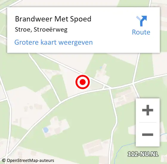 Locatie op kaart van de 112 melding: Brandweer Met Spoed Naar Stroe, Stroeërweg op 17 februari 2022 07:51