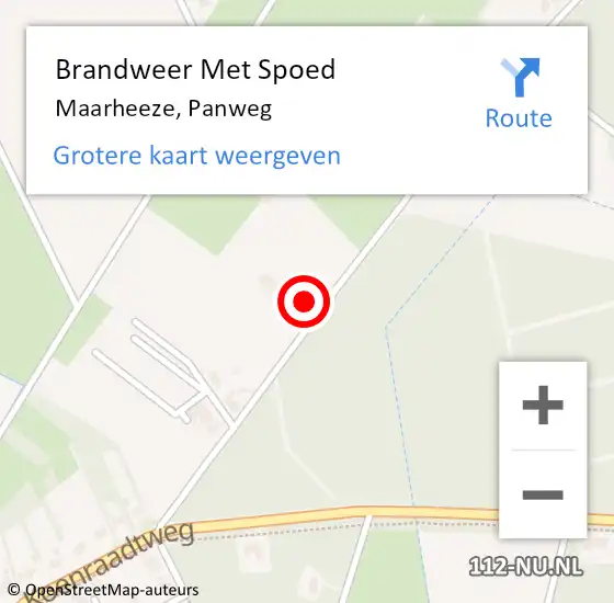 Locatie op kaart van de 112 melding: Brandweer Met Spoed Naar Maarheeze, Panweg op 17 februari 2022 07:55