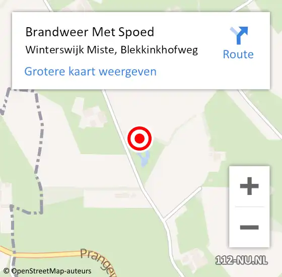 Locatie op kaart van de 112 melding: Brandweer Met Spoed Naar Winterswijk Miste, Blekkinkhofweg op 17 februari 2022 08:08