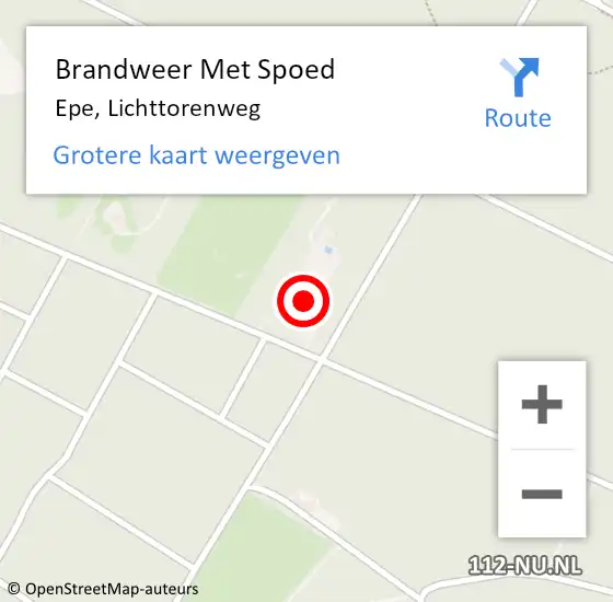 Locatie op kaart van de 112 melding: Brandweer Met Spoed Naar Epe, Lichttorenweg op 17 februari 2022 08:21