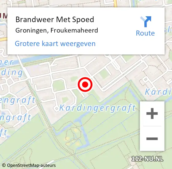 Locatie op kaart van de 112 melding: Brandweer Met Spoed Naar Groningen, Froukemaheerd op 17 februari 2022 08:21