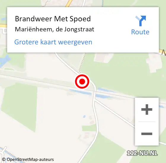 Locatie op kaart van de 112 melding: Brandweer Met Spoed Naar Mariënheem, de Jongstraat op 17 februari 2022 08:31