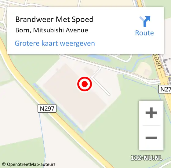 Locatie op kaart van de 112 melding: Brandweer Met Spoed Naar Born, Mitsubishi Avenue op 17 februari 2022 08:35