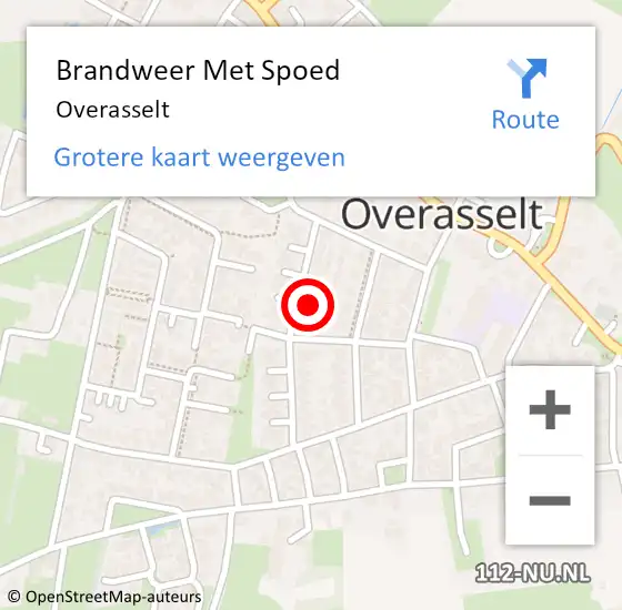 Locatie op kaart van de 112 melding: Brandweer Met Spoed Naar Overasselt op 17 februari 2022 08:35