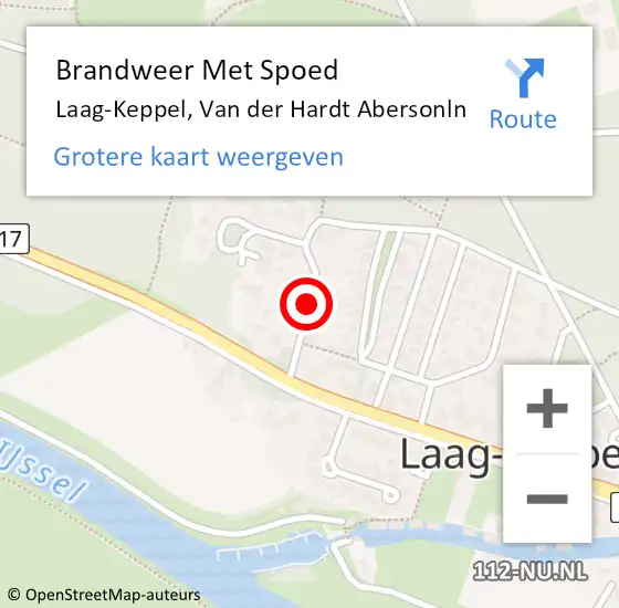 Locatie op kaart van de 112 melding: Brandweer Met Spoed Naar Laag-Keppel, Van der Hardt Abersonln op 17 februari 2022 08:41