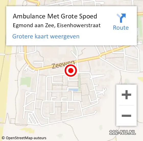 Locatie op kaart van de 112 melding: Ambulance Met Grote Spoed Naar Egmond aan Zee, Eisenhowerstraat op 17 februari 2022 08:45