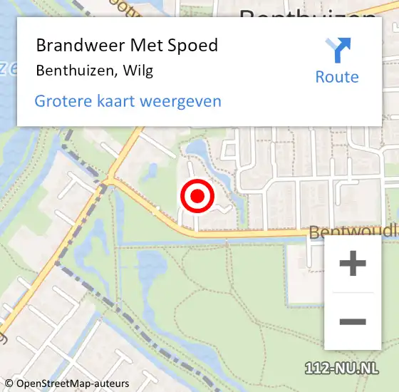 Locatie op kaart van de 112 melding: Brandweer Met Spoed Naar Benthuizen, Wilg op 17 februari 2022 10:11