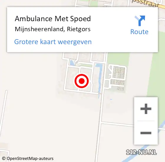 Locatie op kaart van de 112 melding: Ambulance Met Spoed Naar Mijnsheerenland, Rietgors op 17 februari 2022 10:18