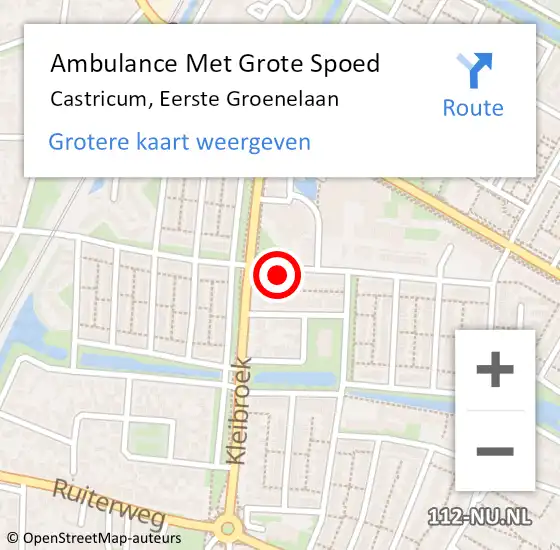 Locatie op kaart van de 112 melding: Ambulance Met Grote Spoed Naar Castricum, Eerste Groenelaan op 17 februari 2022 10:26