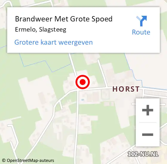 Locatie op kaart van de 112 melding: Brandweer Met Grote Spoed Naar Ermelo, Slagsteeg op 17 februari 2022 10:36