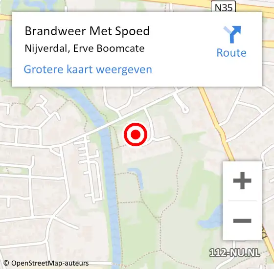 Locatie op kaart van de 112 melding: Brandweer Met Spoed Naar Nijverdal, Erve Boomcate op 17 februari 2022 11:11