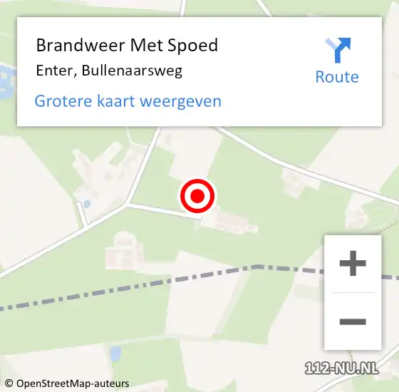 Locatie op kaart van de 112 melding: Brandweer Met Spoed Naar Enter, Bullenaarsweg op 17 februari 2022 11:15