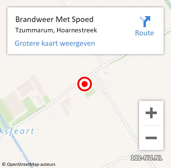 Locatie op kaart van de 112 melding: Brandweer Met Spoed Naar Tzummarum, Hoarnestreek op 17 februari 2022 11:38