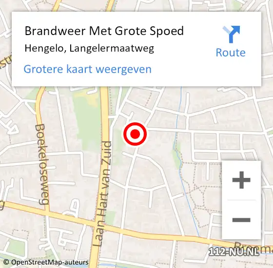 Locatie op kaart van de 112 melding: Brandweer Met Grote Spoed Naar Hengelo, Langelermaatweg op 17 februari 2022 11:44