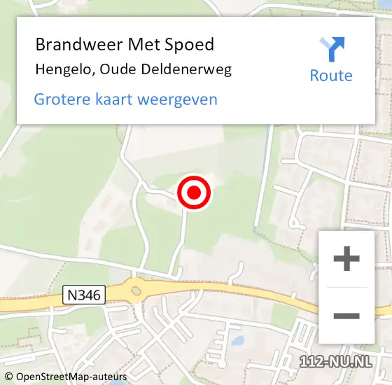 Locatie op kaart van de 112 melding: Brandweer Met Spoed Naar Hengelo, Oude Deldenerweg op 17 februari 2022 12:26