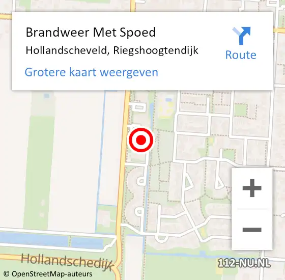 Locatie op kaart van de 112 melding: Brandweer Met Spoed Naar Hollandscheveld, Riegshoogtendijk op 17 februari 2022 13:02