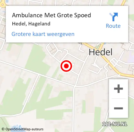 Locatie op kaart van de 112 melding: Ambulance Met Grote Spoed Naar Hedel, Hageland op 17 februari 2022 13:42