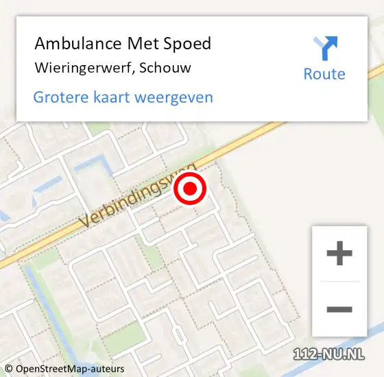 Locatie op kaart van de 112 melding: Ambulance Met Spoed Naar Wieringerwerf, Schouw op 17 februari 2022 13:59