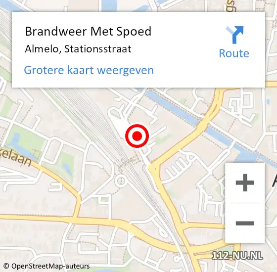 Locatie op kaart van de 112 melding: Brandweer Met Spoed Naar Almelo, Stationsstraat op 17 februari 2022 14:07