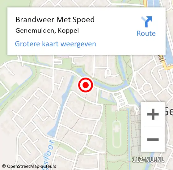 Locatie op kaart van de 112 melding: Brandweer Met Spoed Naar Genemuiden, Koppel op 17 februari 2022 14:11