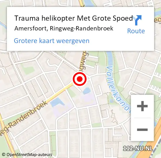 Locatie op kaart van de 112 melding: Trauma helikopter Met Grote Spoed Naar Amersfoort, Ringweg-Randenbroek op 17 februari 2022 14:33