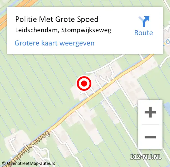 Locatie op kaart van de 112 melding: Politie Met Grote Spoed Naar Leidschendam, Stompwijkseweg op 17 februari 2022 14:55