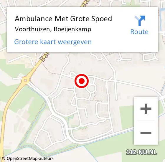 Locatie op kaart van de 112 melding: Ambulance Met Grote Spoed Naar Voorthuizen, Boeijenkamp op 17 februari 2022 15:56