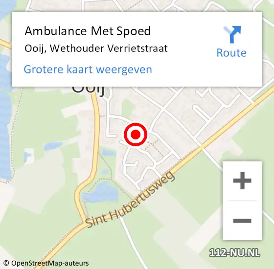 Locatie op kaart van de 112 melding: Ambulance Met Spoed Naar Ooij, Wethouder Verrietstraat op 17 februari 2022 16:04