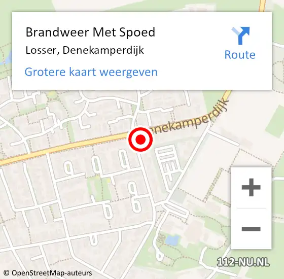 Locatie op kaart van de 112 melding: Brandweer Met Spoed Naar Losser, Denekamperdijk op 17 februari 2022 16:17