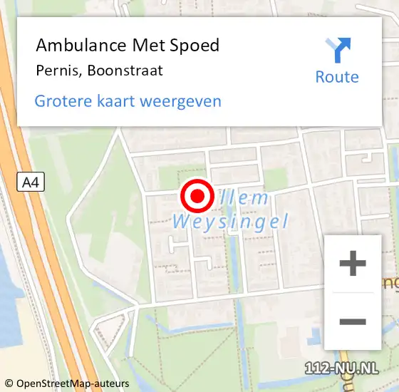 Locatie op kaart van de 112 melding: Ambulance Met Spoed Naar Pernis, Boonstraat op 17 februari 2022 16:48