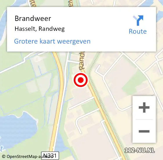 Locatie op kaart van de 112 melding: Brandweer Hasselt, Randweg op 17 februari 2022 17:10