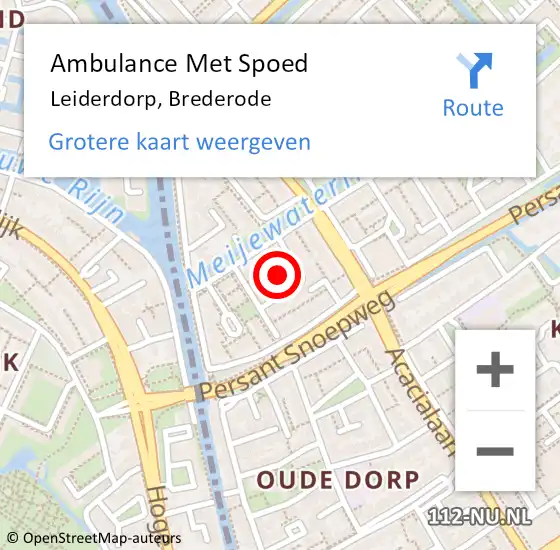 Locatie op kaart van de 112 melding: Ambulance Met Spoed Naar Leiderdorp, Brederode op 17 februari 2022 17:17