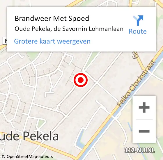 Locatie op kaart van de 112 melding: Brandweer Met Spoed Naar Oude Pekela, de Savornin Lohmanlaan op 17 februari 2022 17:33