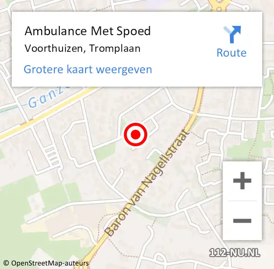 Locatie op kaart van de 112 melding: Ambulance Met Spoed Naar Voorthuizen, Tromplaan op 17 februari 2022 17:55