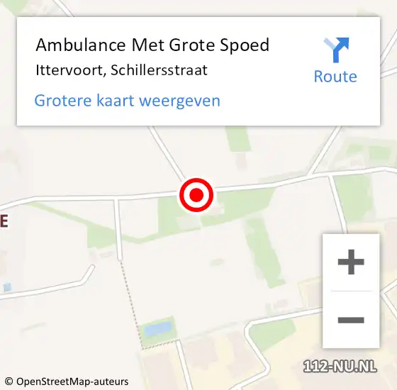 Locatie op kaart van de 112 melding: Ambulance Met Grote Spoed Naar Ittervoort, Schillersstraat op 17 februari 2022 18:29