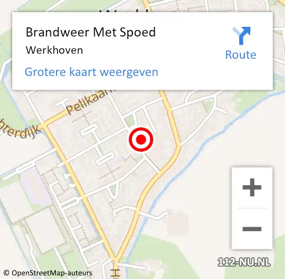 Locatie op kaart van de 112 melding: Brandweer Met Spoed Naar Werkhoven op 17 februari 2022 19:27