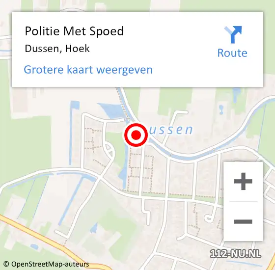 Locatie op kaart van de 112 melding: Politie Met Spoed Naar Dussen, Hoek op 17 februari 2022 19:35