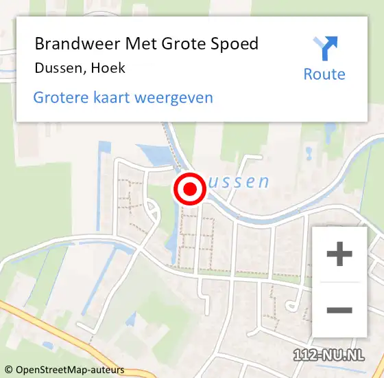 Locatie op kaart van de 112 melding: Brandweer Met Grote Spoed Naar Dussen, Hoek op 17 februari 2022 19:36