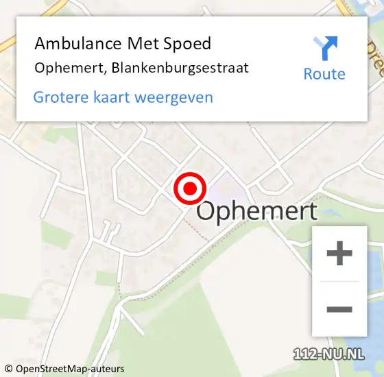 Locatie op kaart van de 112 melding: Ambulance Met Spoed Naar Ophemert, Blankenburgsestraat op 17 februari 2022 20:24