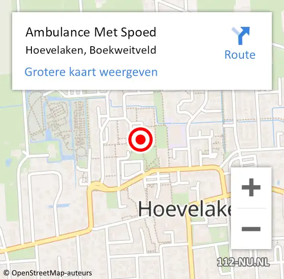 Locatie op kaart van de 112 melding: Ambulance Met Spoed Naar Hoevelaken, Boekweitveld op 17 februari 2022 20:50