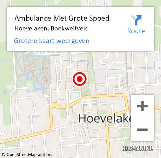 Locatie op kaart van de 112 melding: Ambulance Met Grote Spoed Naar Hoevelaken, Boekweitveld op 17 februari 2022 20:51