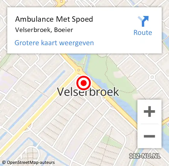 Locatie op kaart van de 112 melding: Ambulance Met Spoed Naar Velserbroek, Boeier op 17 februari 2022 20:53