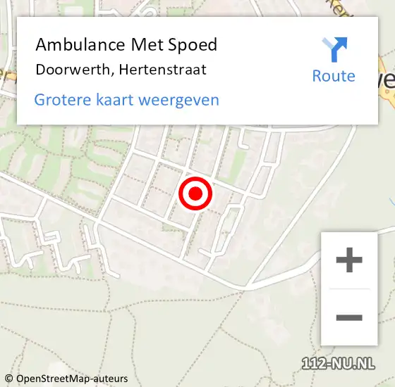 Locatie op kaart van de 112 melding: Ambulance Met Spoed Naar Doorwerth, Hertenstraat op 17 februari 2022 20:59