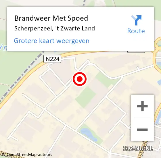 Locatie op kaart van de 112 melding: Brandweer Met Spoed Naar Scherpenzeel, 't Zwarte Land op 17 februari 2022 21:42