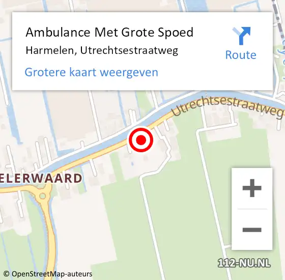 Locatie op kaart van de 112 melding: Ambulance Met Grote Spoed Naar Harmelen, Utrechtsestraatweg op 17 februari 2022 22:02