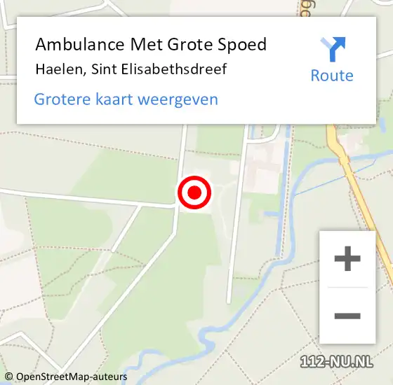 Locatie op kaart van de 112 melding: Ambulance Met Grote Spoed Naar Haelen, Sint Elisabethsdreef op 17 februari 2022 22:07