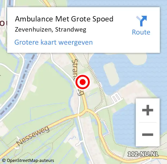 Locatie op kaart van de 112 melding: Ambulance Met Grote Spoed Naar Zevenhuizen, Strandweg op 17 februari 2022 22:08